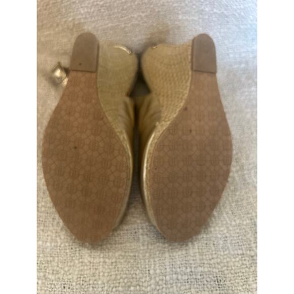 Lilly Pulitzer Gold Metallic Kristin Slingback Wedge Sandals Size 8 - Picture 8 of 11